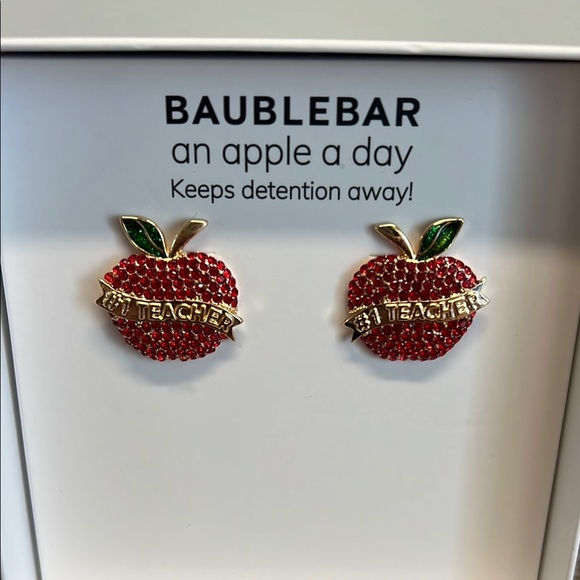 BaubleBar Jewelry - BaubleBar | Red Apple Earrings 🍎 “#1 Teacher”